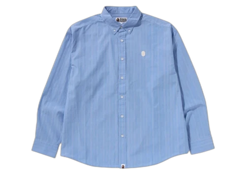 BAPE One Point Stripe Poplin L/S Shirt Blue