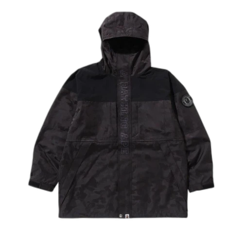 BAPE Solid Camo Jacquard Long Coat 'Black'