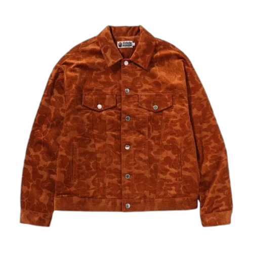 BAPE Solid Camo Corduroy Trucker Jacket 'Brown'