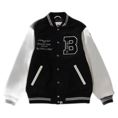 BAPE Embroidery Varsity Jacket 'Black'