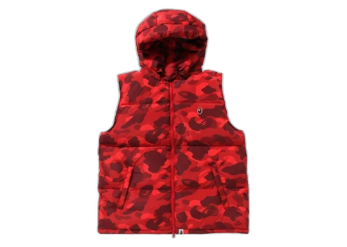 BAPE Color Camo Down Vest Red