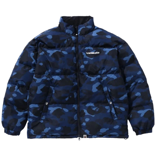BAPE Color Camo Reversible Down Jacket 'Navy'