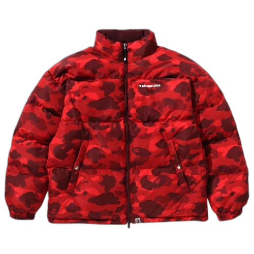 BAPE Color Camo Reversible Down Jacket 'Red'