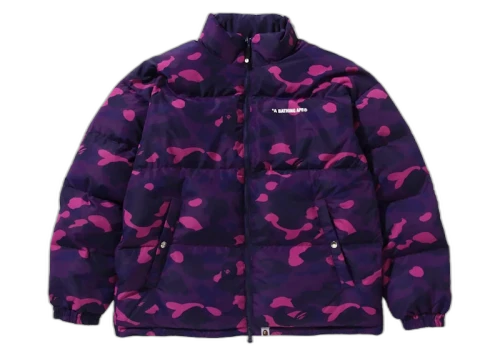 BAPE Color Camo Reversible Down Jacket Red