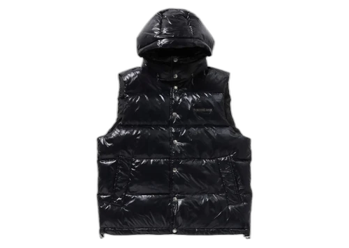 BAPE Line Camo Debossed Nylon Down Vest Black