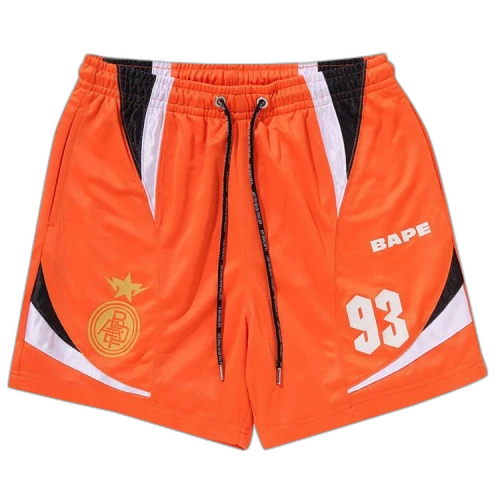 BAPE Multi Logo Relaxed Fit Soccer Shorts 'Orange'