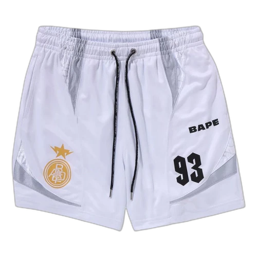 BAPE Multi Logo Relaxed Fit Soccer Shorts 'White'