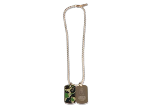 BAPE ABC Camo Dog Tag Set Necklace Gold