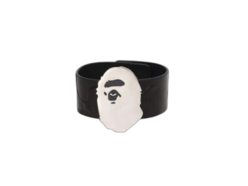 BAPE Ape Head Silver Bracelet Black