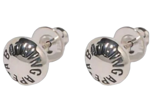 BAPE A Bathing Ape Button Earrings Silver