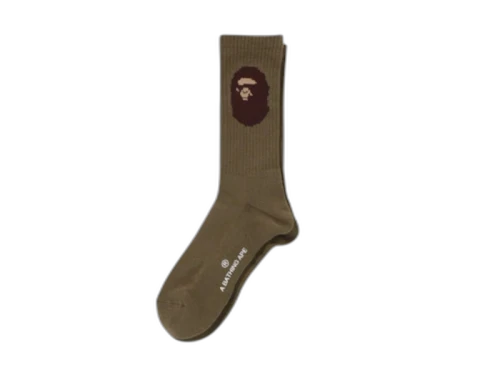 BAPE Ape Head Socks (SS25) Olivedrab