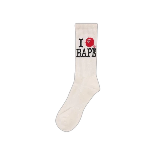 BAPE I Love BAPE Socks 'White'