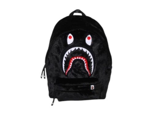 BAPE A Bathing Ape Shark Fur Daypack Black