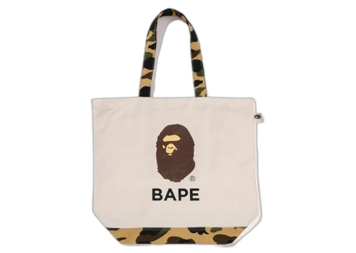 BAPE 1st Camo Ape Head Tote Bag Ivory