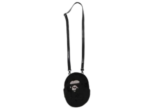 BAPE Ape Head Faux Fur Mini Shoulder Bag Black