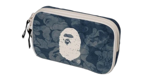 BAPE Solid Camo Denim Pouch Blue/Light Indigo