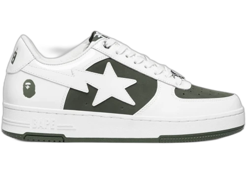 A Bathing Ape Bape Sta Low #6 White Olive Drab