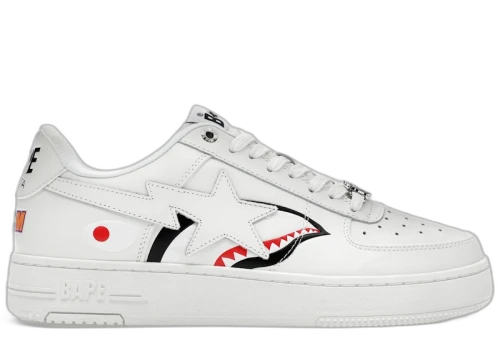 A Bathing Ape Bape Sta Low Shark Pack White