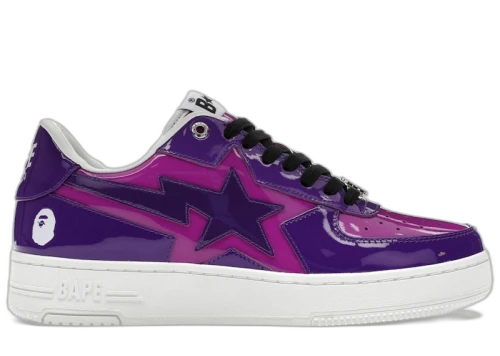 A Bathing Ape Bape Sta Icon Low Purple Patent