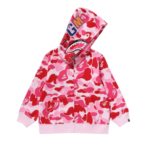 BAPE ABC Camo Shark Zip Hoodie 'Pink'
