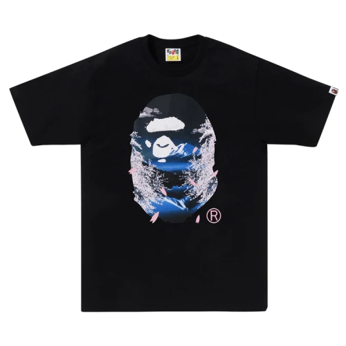BAPE Sakura Photo Ape Head Tee 'Black'