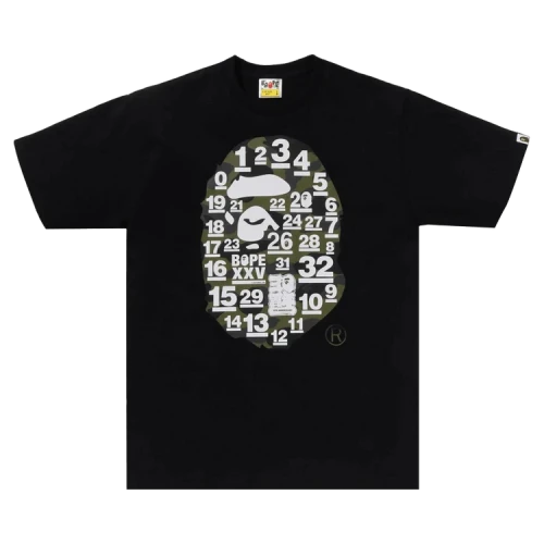 BAPE A Bathing Ape 32nd Anniversary 1st Camo Big Ape Head Tee 'Black/Green'