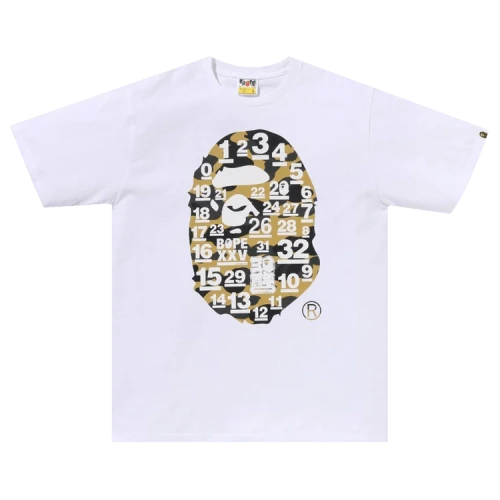 BAPE A Bathing Ape 32nd Anniversary 1st Camo Big Ape Head Tee 'White/Yellow'