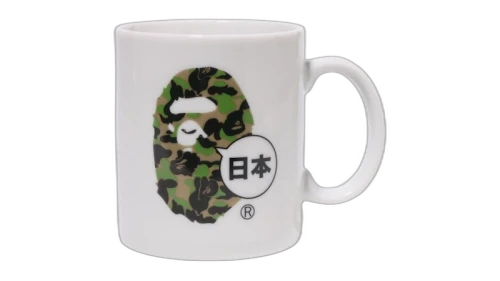 BAPE ABC Camo Japan Ape Head Mug White/Green