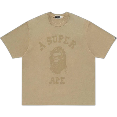 BAPE x KidSuper Garment Dye College Logo Tee 'Beige'