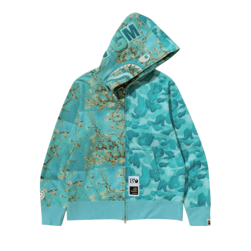 BAPE x Van Gogh Museum Shark Full Zip Hoodie 'Sax'