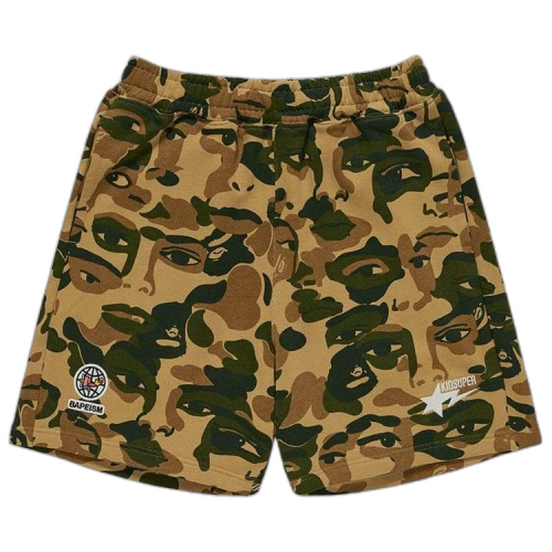 BAPE x KidSuper Camo Sweat Shorts 'Green'
