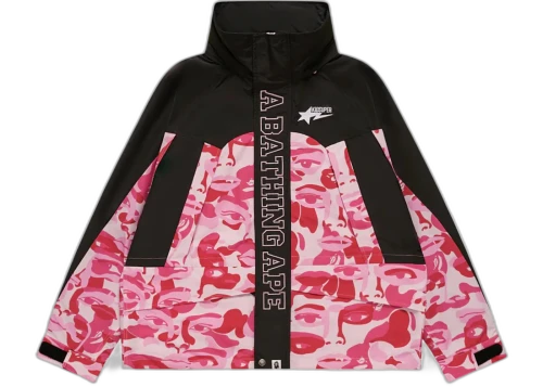BAPE x KidSuper Camo Snowboard Jacket Pink