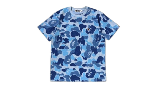 BAPE ABC Camo Pile Jacquard One Point Tee Blue