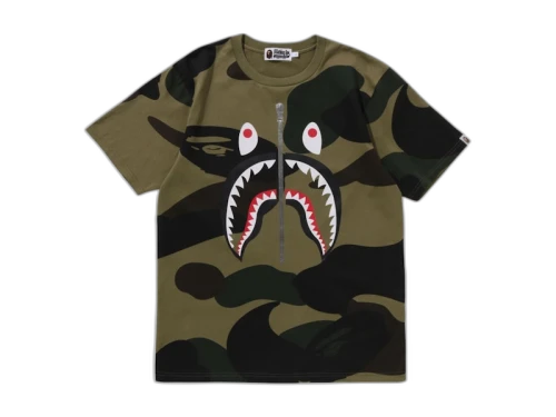 BAPE Giant 1st Camo Shark Tee Green