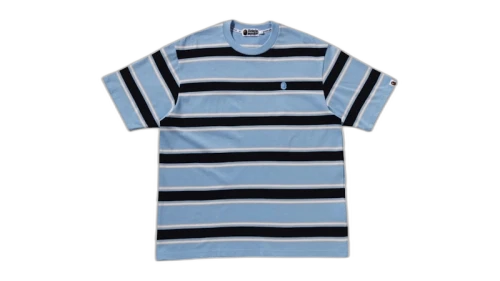 BAPE One Point Strip Relaxed Fit Tee Blue