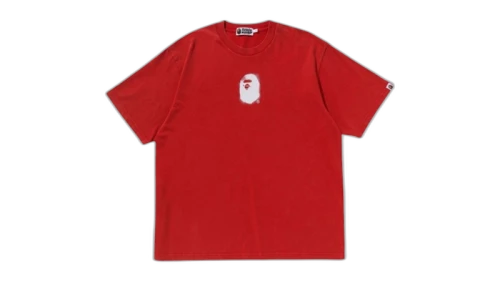 BAPE Pigment Print Ape Head Relaxed Fit Tee Red
