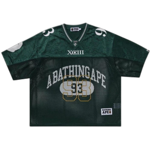 BAPE Line Camo Multi Logo Relaxed Fit Football Jersey 'Green'