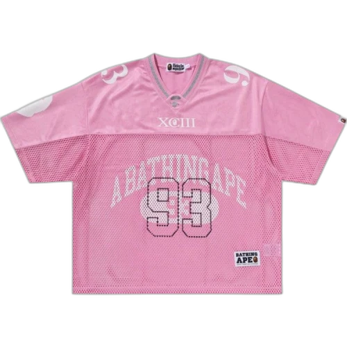 BAPE Line Camo Multi Logo Relaxed Fit Football Jersey 'Pink'
