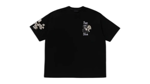 BAPE Black Pearl Emb Floral Tee Black