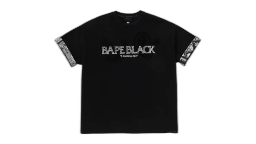 BAPE Black Paisley Patch Logo Tee Black
