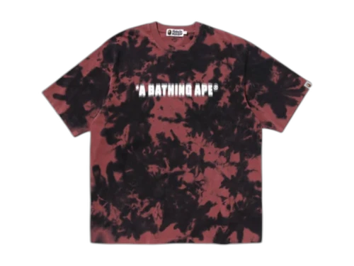 BAPE Destroyed Bleach Logo Relaxed Fit Tee Red