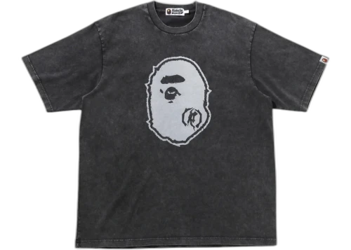 BAPE Garment Dye Ape Head Relaxed Fit Tee Black