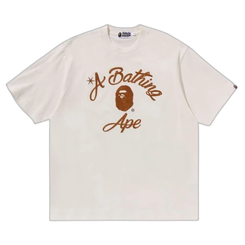 BAPE Chain Stitch College Relaxed Fit Tee 'Ivory'