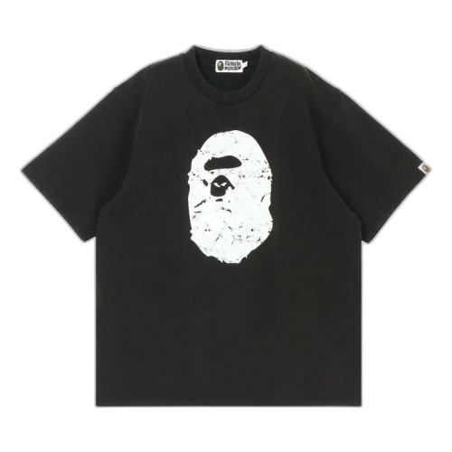 BAPE Heavy Washed Ape Head Relaxed Fit Tee 'Black'
