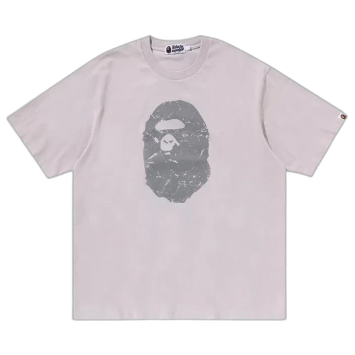 BAPE Heavy Washed Ape Head Relaxed Fit Tee 'Grey'
