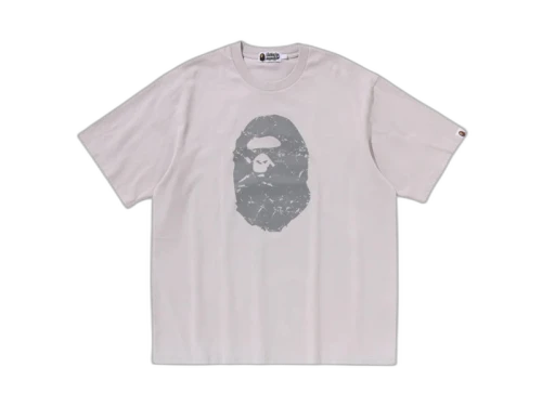 BAPE Heavy Washed Ape Head Relaxed Fit Tee Gray