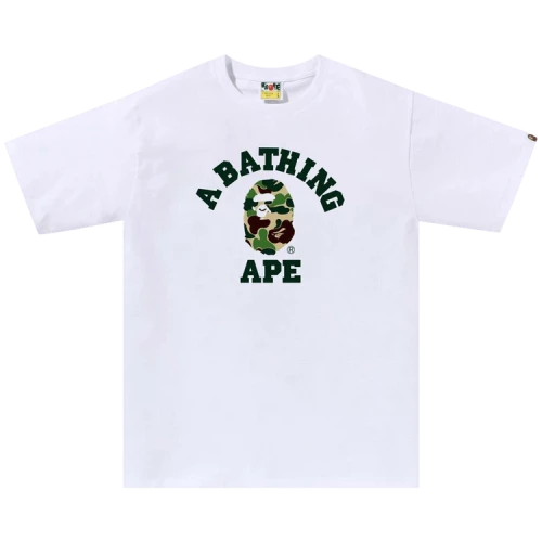 BAPE ABC Camo College Tee 'White/Green'