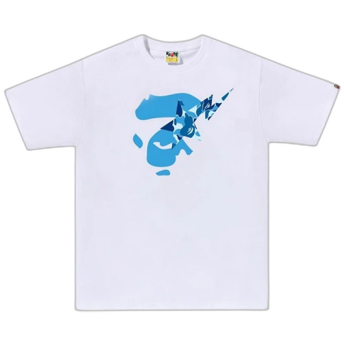 BAPE ABC Camo Ape Face Sta Tee 'White/Blue'