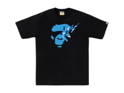 BAPE ABC Camo Ape Face Sta Tee Black/Blue