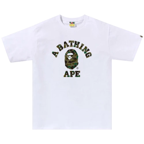 BAPE 1st Camo College Tee 'White/Green'